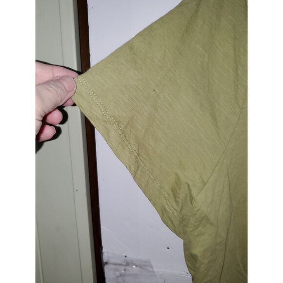 A Faded Glory Women's Plus Top Boho Embroidered Olive Green Cottage Core 4X - Picture 4 of 9